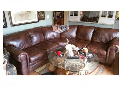 Reduced Bonded leather sectional