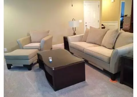 Sleeper sofa, chair and ottoman