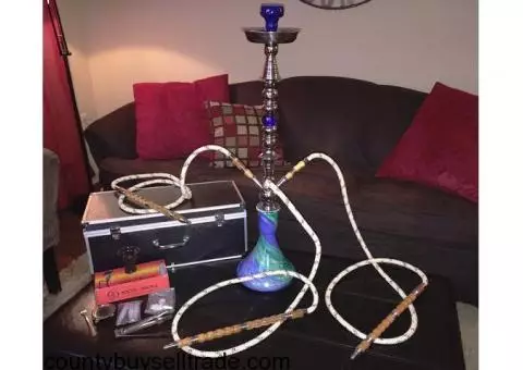 31" triple-hitter HOOKAH w/upgraded hoses & accessories