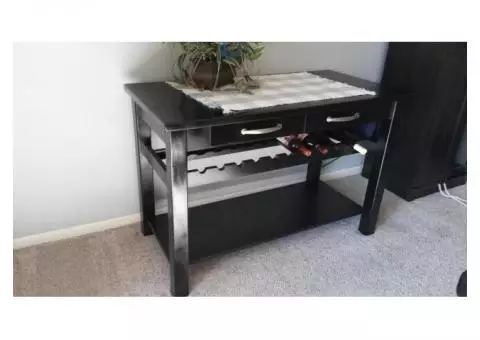 Wine rack sofa table.