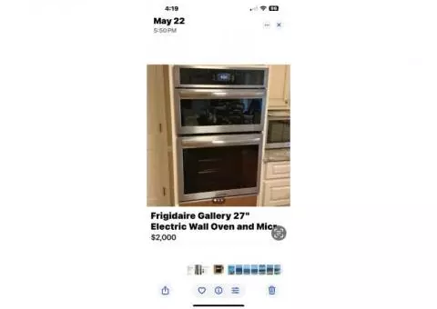 Frigidaire Gallery 27" Electric Wall Oven and MicrLeave Combo