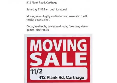 Moving sale