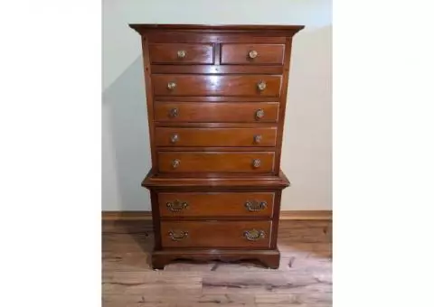 Vintage Solid Cherry Wood Jewelry/Lingerie Dresser - Beautiful & Sturdy!