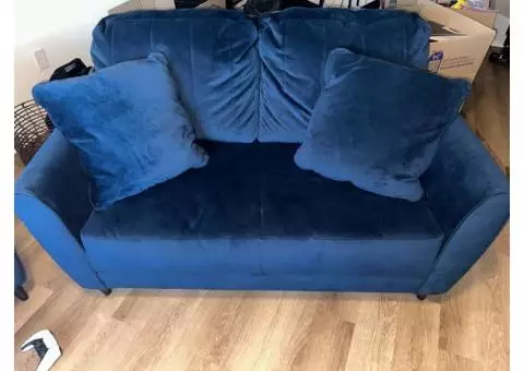 Blue Sofa & Loveseat