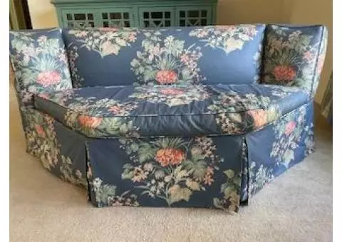 Unique Vintage Floral Upholstered Settee Loveseat