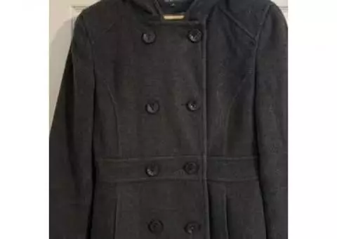 Kenneth Cole Reaction Pea Coat Women's Double Breasted Gray Jacket Size 8