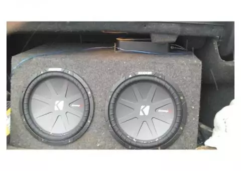 AMP, dual 12 inch sub box, 2 12 inch subs