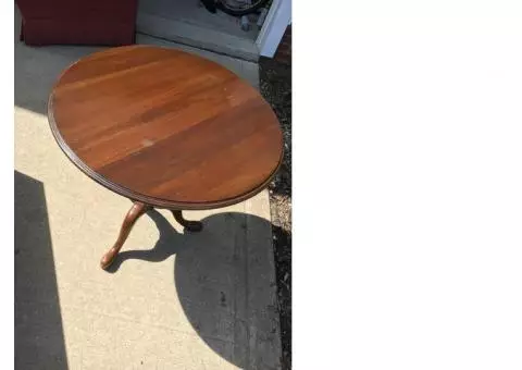 Round wooden table