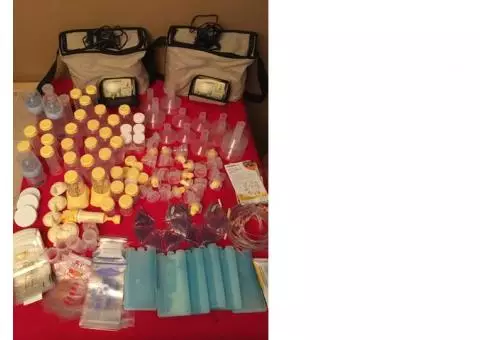 HUGE MEDELLA BREAST PUMPS AND ACESSORIES LOT