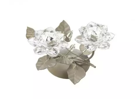 CRYSTAL FLOWER CENTERPIECE CANDLEHOLDER