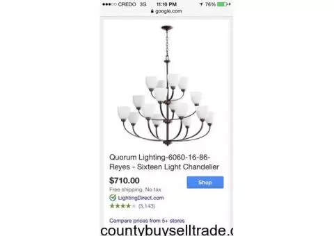 Chandelier-- brand new in box!