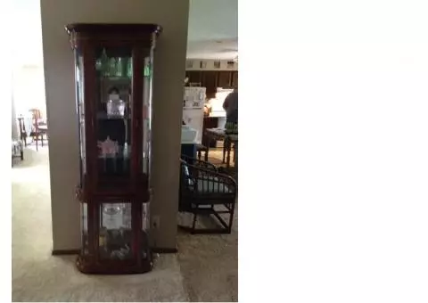 Lighted curio cabinet