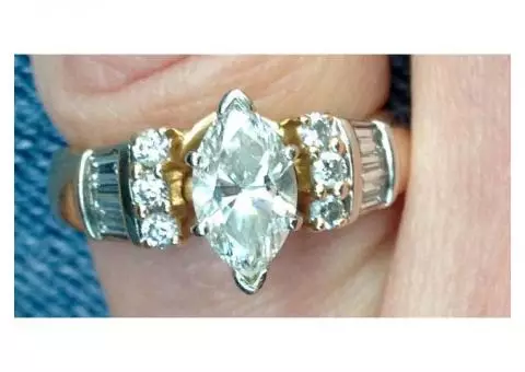 Diamond Ring .70 carat 14K Gold - Size 6