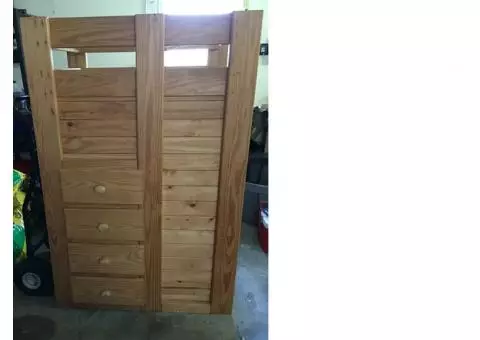 Bunk Beds with attached stairs and drawers