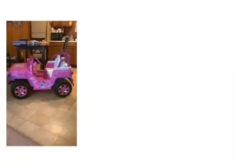 Little Girls Princess Pink Power Wheel Jeep