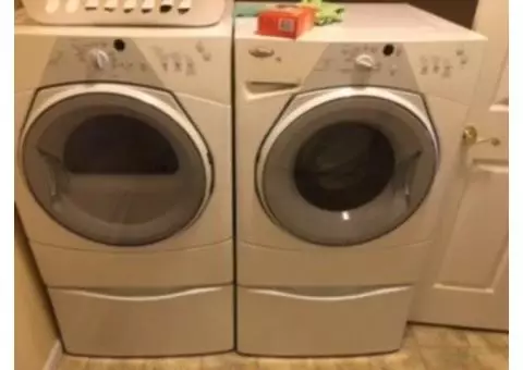 Whirlpool Duet Washer & Dryer Set on Pedestals