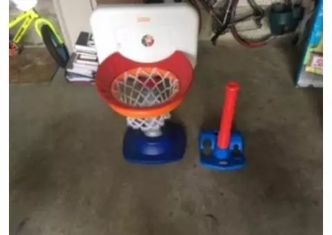 Little Tikes Basketball Goal & Baseball Tee