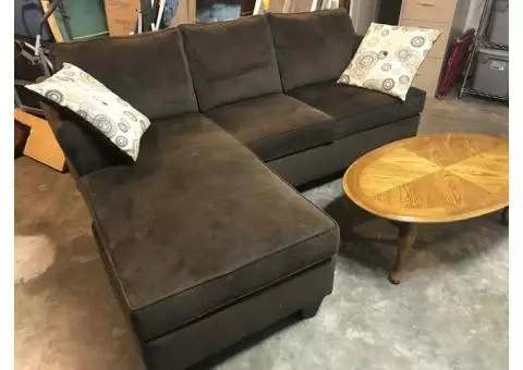 Couch, chaise and coffee table