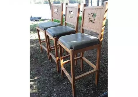 Solid Oak Bar Stools