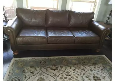 Ethan Allen Leather Sofa