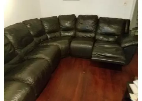 Black Leather sectional couch