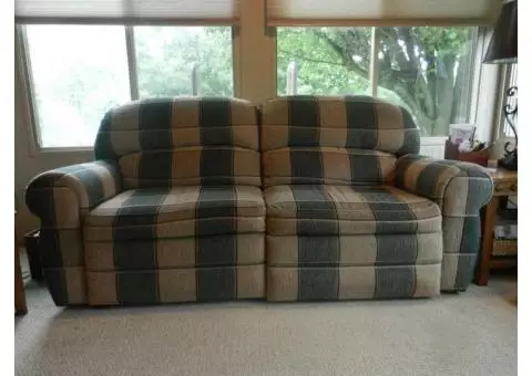 Couch and Chair with three matching pillows