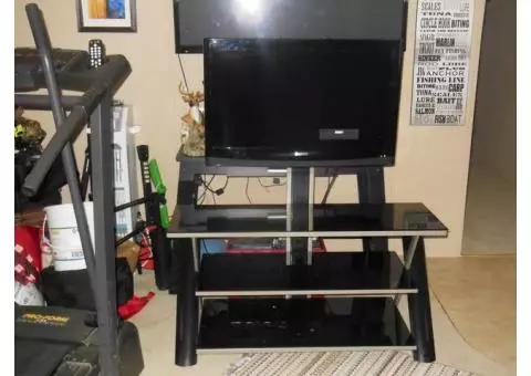 32 inch Sanyo flat screen w/ built in dvd player and stand