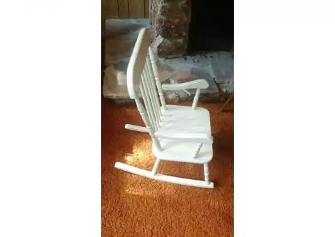 Child's White Rocking Chair