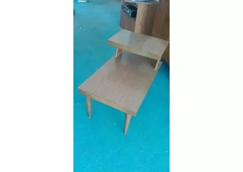 Wooden End Table, Mid-Century Modern Style