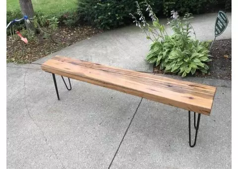 Reclaimed beam bench