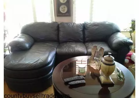 Leather sectional