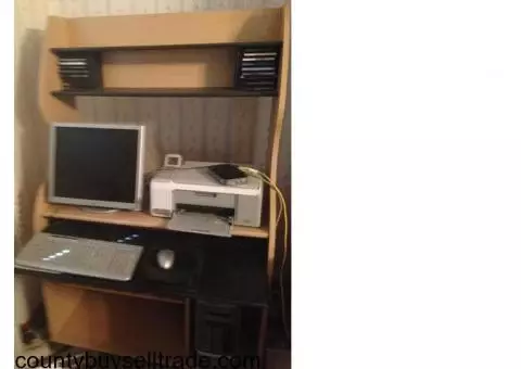 computer, stand, printer