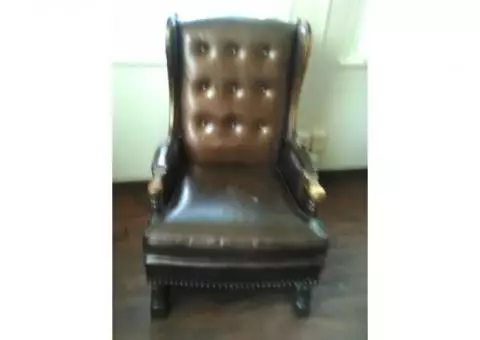 antique leather chair