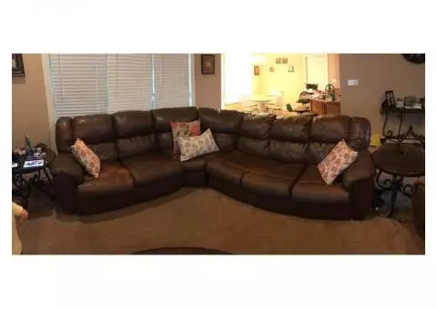 Leather sectional