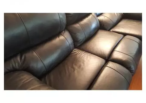 Leather Reclining Sofa and Loveseat