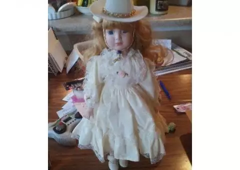 Cowgirl Porcelein Doll