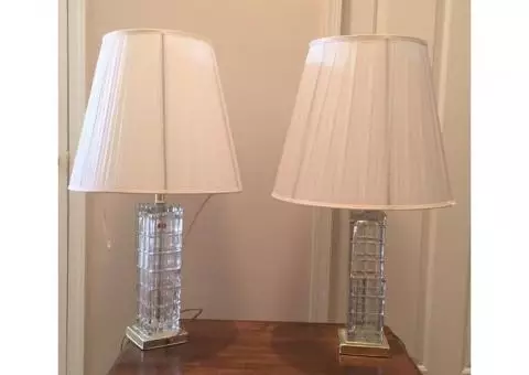 Pair of cut glass table lamps