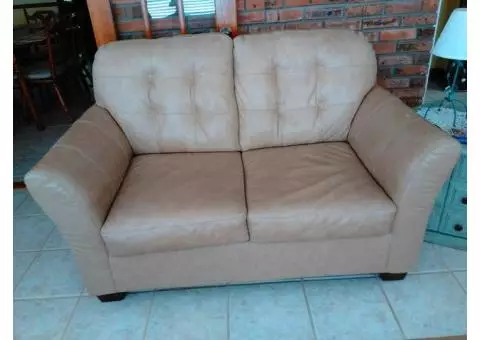 Leather loveseat