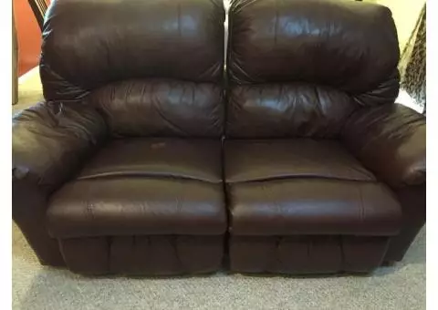 Burgundy Genuine Leather Couches