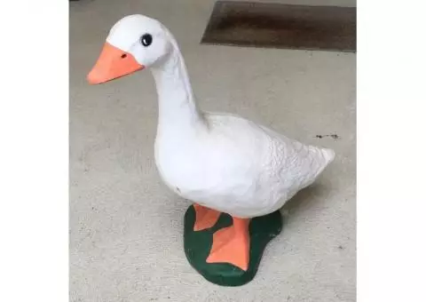 Concrete Painted Lawn Goose