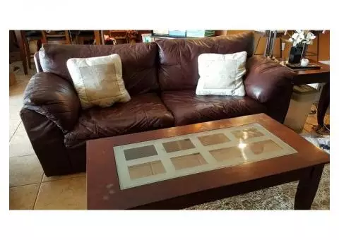 Leather living room set