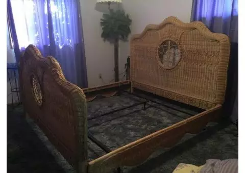 Wicker king bed