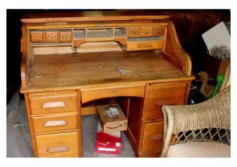 Antique Oak Roll Top Desk