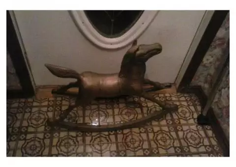 Full size brass rocking horse