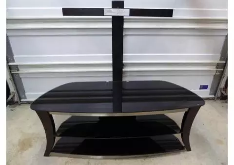 Dark Glass Large Flat Panel TV Stand