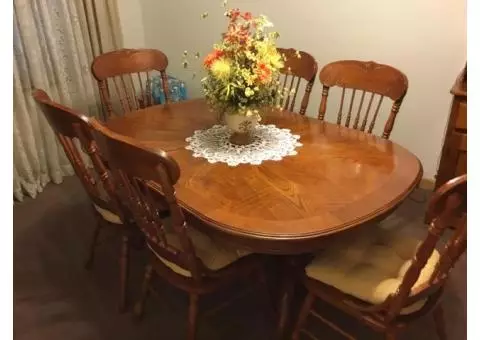 Dining table and hutch