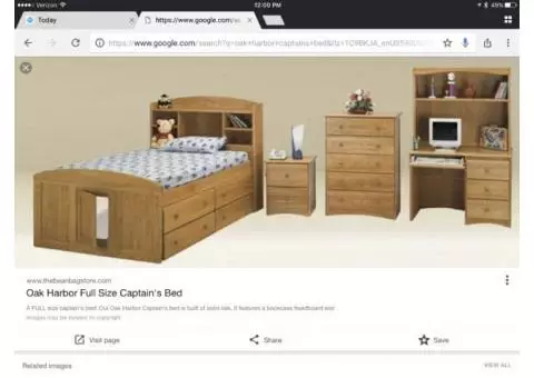 Full size captains bed