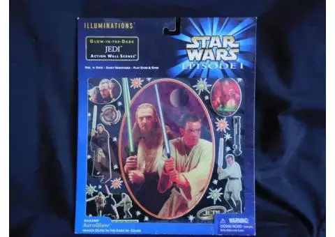 Star Wars Episode 1 Illuminations Glow-in-the-Dark Jedi Action Wall Scenes