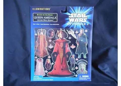 Star Wars Episode 1 Illuminations Glow-in-the-Dark Queen Amidala Action Wall Scenes