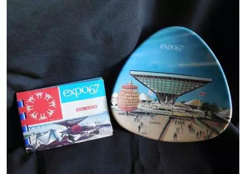 Vintage Expo 67 Plastic Tray by Ornamin With Mini Photo Album